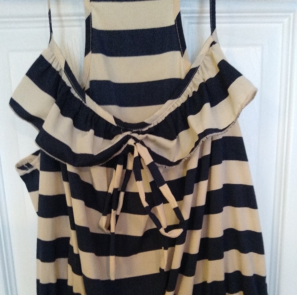 5/$13 Indulge Navy and Blue Striped Dress - Picture 4 of 4